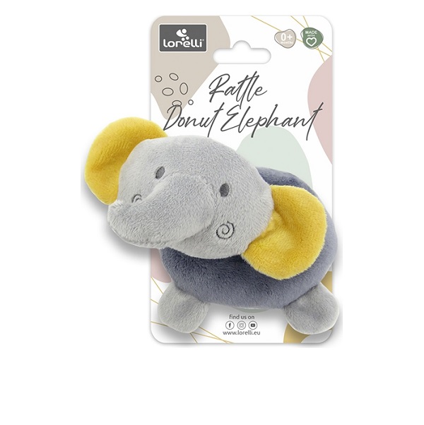 LORELLI PLIŠ.IGRAČKA ZVEČKA DONUT ELEPHANT GREY 4170