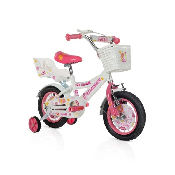 BICIKL 12″ ICE-CREAM BELO ROZE SM-12102