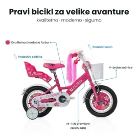 BICIKL 12" CLORIS PINK-CVETIĆI SM-12108