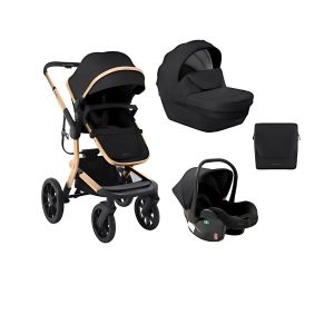 KOLICA IRENE PREMIUM 3IN1 SET SA 1-SIZE AUTOSEDIŠTEM I TVRDOM KORPOM BLACK KKB11251