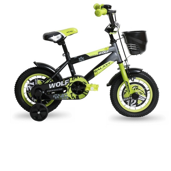 BICIKL DECIJI GALAXY WOLF 12 CRNA/SIVA/NEON ZELENA 590058