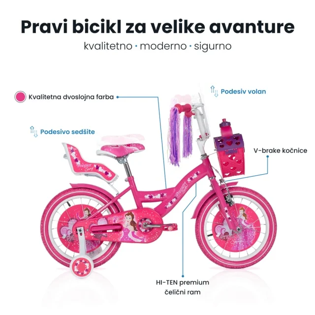 BICIKL 16″STORY PINK SRCE SM-16008