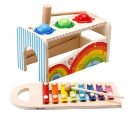 DRVENA IGRAČKA 3U1 -KUTIJA ZA UDARANJE GB-013